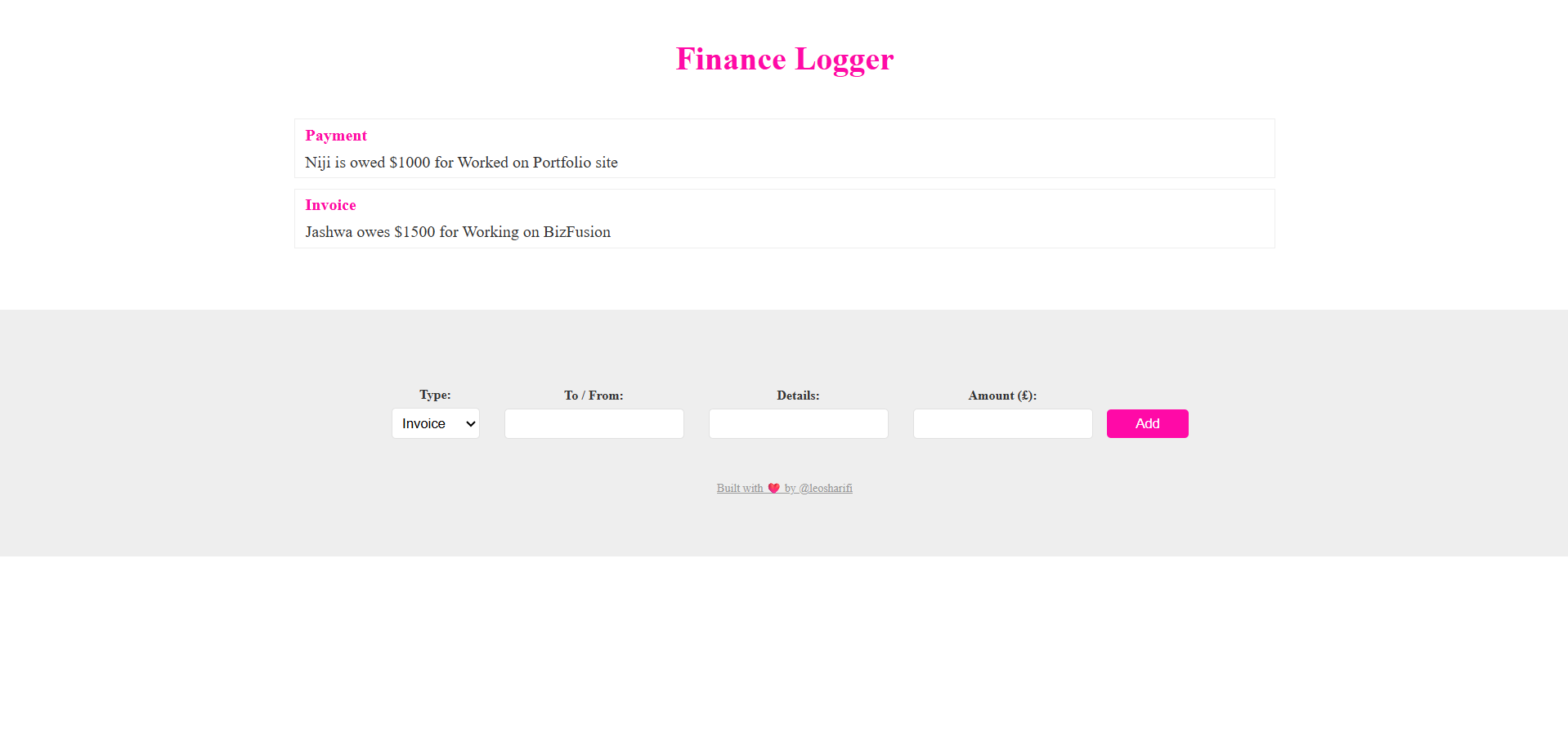 Finance-Logger