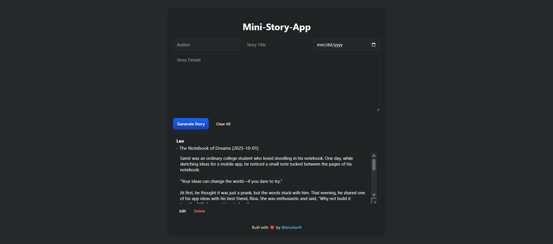 Mini-Story-App